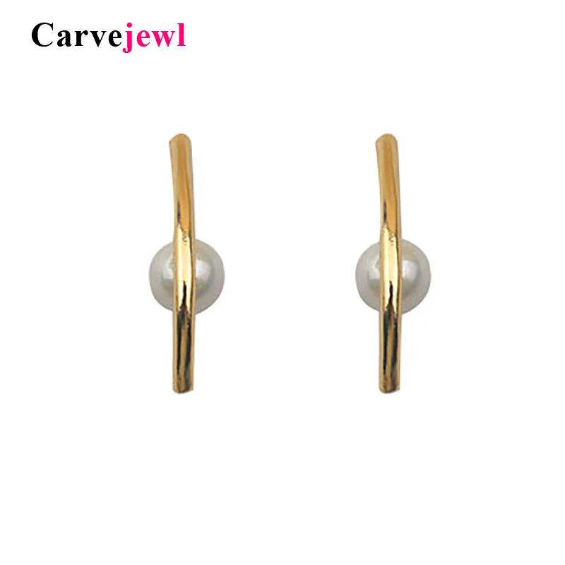 Carvejewl простые серьги гвоздики модные ювелирные изделия искусственная кожа для