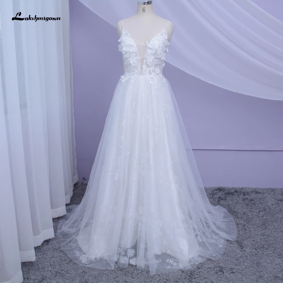 Lakshmidress Boho шикарное свадебное платье 2020 Цветочные глубокий v образный вырез