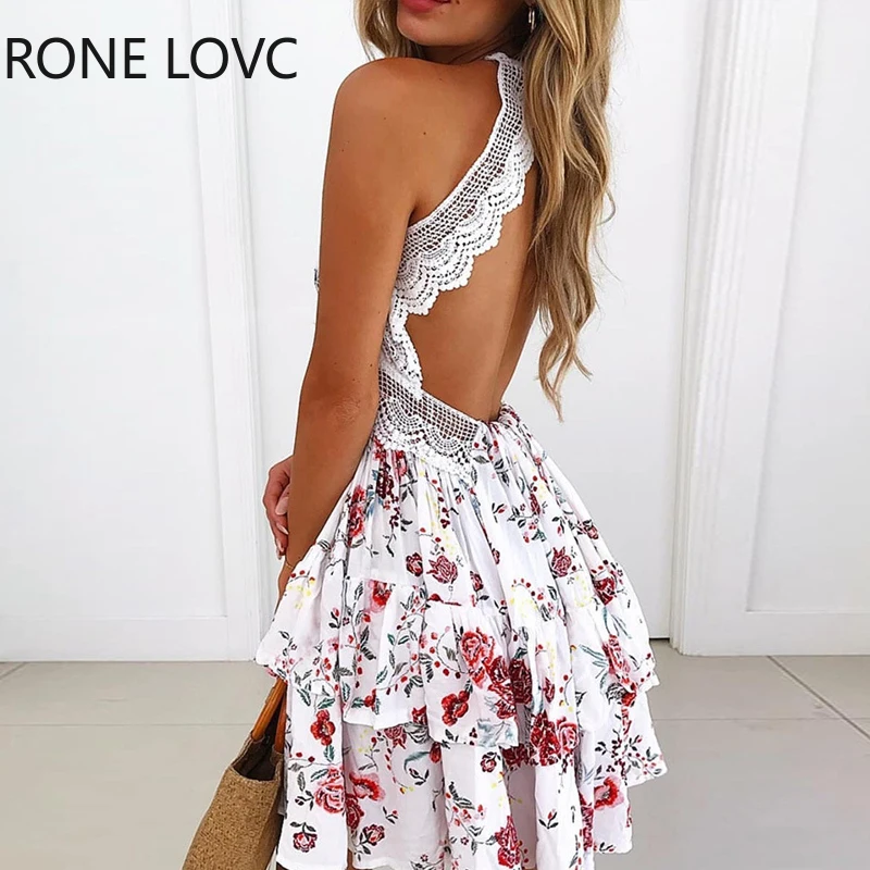 

Женское элегантное модное сексуальное платье на бретельках с V-образным вырезом и цветочным принтом, мини-платье, летнее праздничное платье