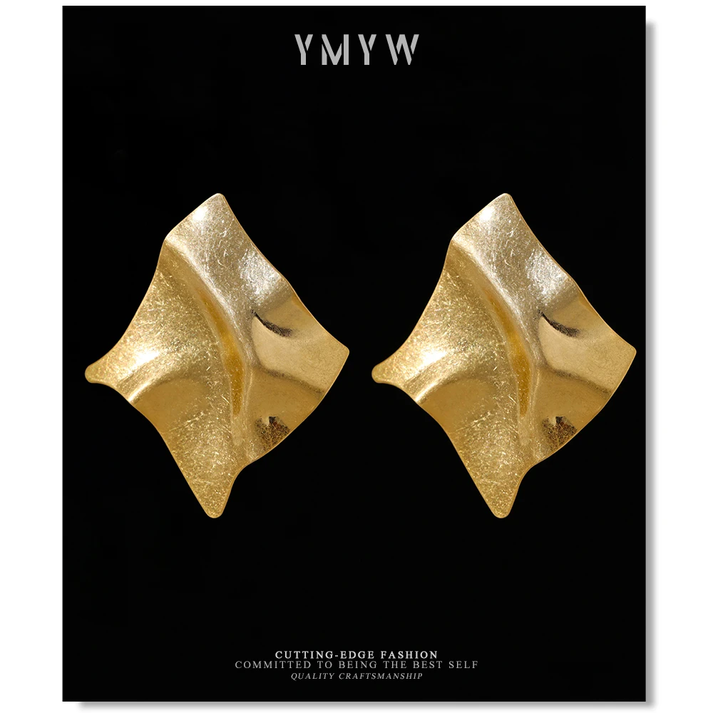 Женские витые серьги гвоздики YMYW ZA модные Эффектные неправильной формы