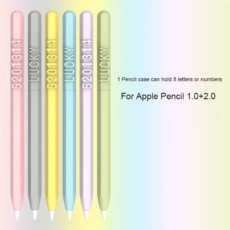 

DIY Number Letter Combination Silicone Protective Case Cover for a-pple Pencil 781A