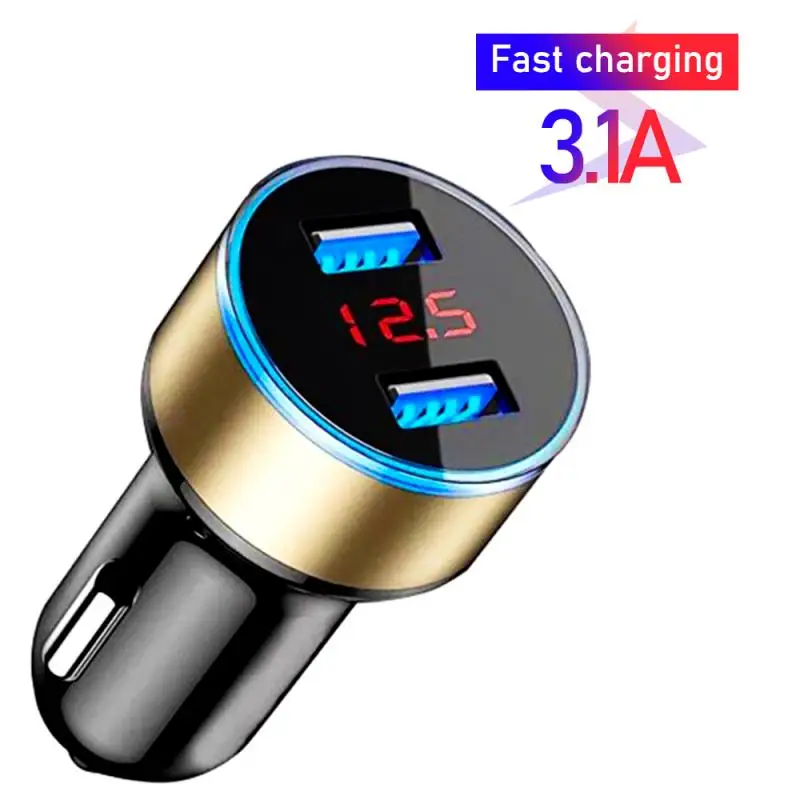 Зарядное устройство USB 3 1 А со светодиодным дисплеем автомобильное зарядное для