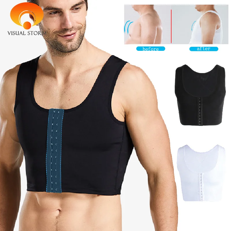 Man Shaper Shirt Corset Top Chest Muscular Shape Corrector Body Building Underwear Fitness Equipment Posture Back Compression