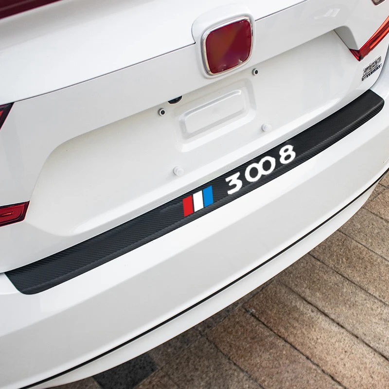 Кожаные наклейки для заднего бампера Peugeot 3008 508 308 GT протектор из углеродного