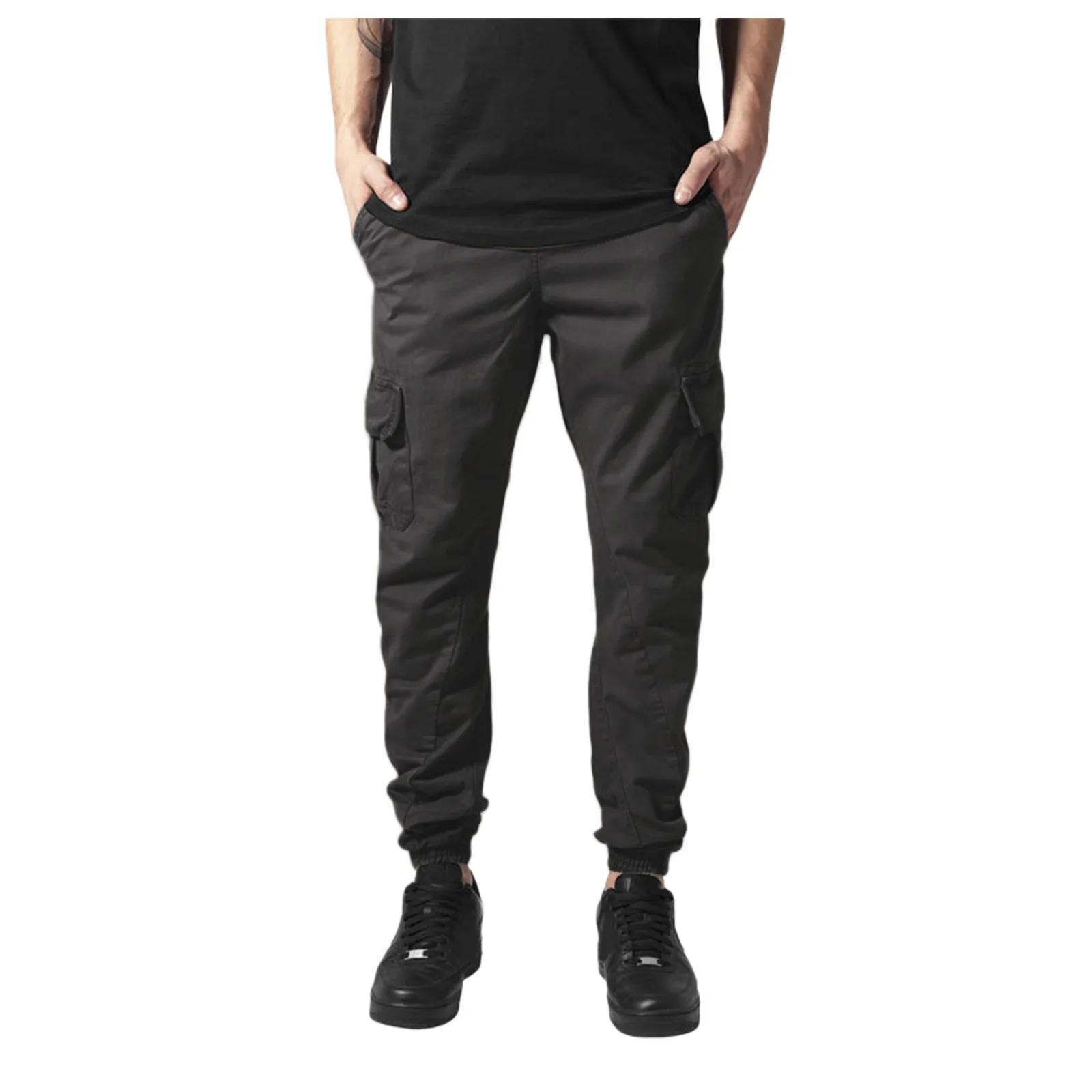 

60# Men's Casual Cargo Pants Leisure Sports Slim-fitting Foot-binding And Multi-pocket Trousers Pants Tracksuit Men's Clothing