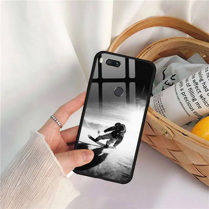 

Lavaza ski neige Snowboard Phone Case Tempered glass For xiaomi 6 8 lite se MIX2 2S Redmi 4X 5 6 6a note 4 5 6 7