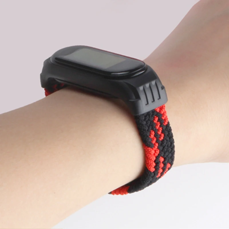 Нейлоновый плетеный браслет для Mi band 5 идеальный ремешок часов xiaomi 4 3 6 - купить по