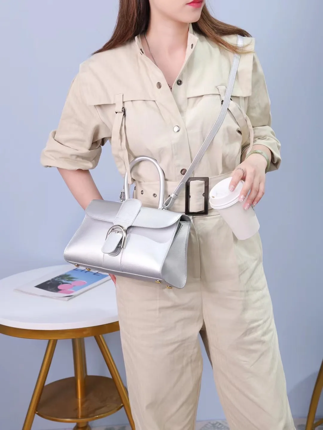 

free shipping the new style fashion genuine cow leather women handbag one shoulder bag crossbody bag 4 color 28cm