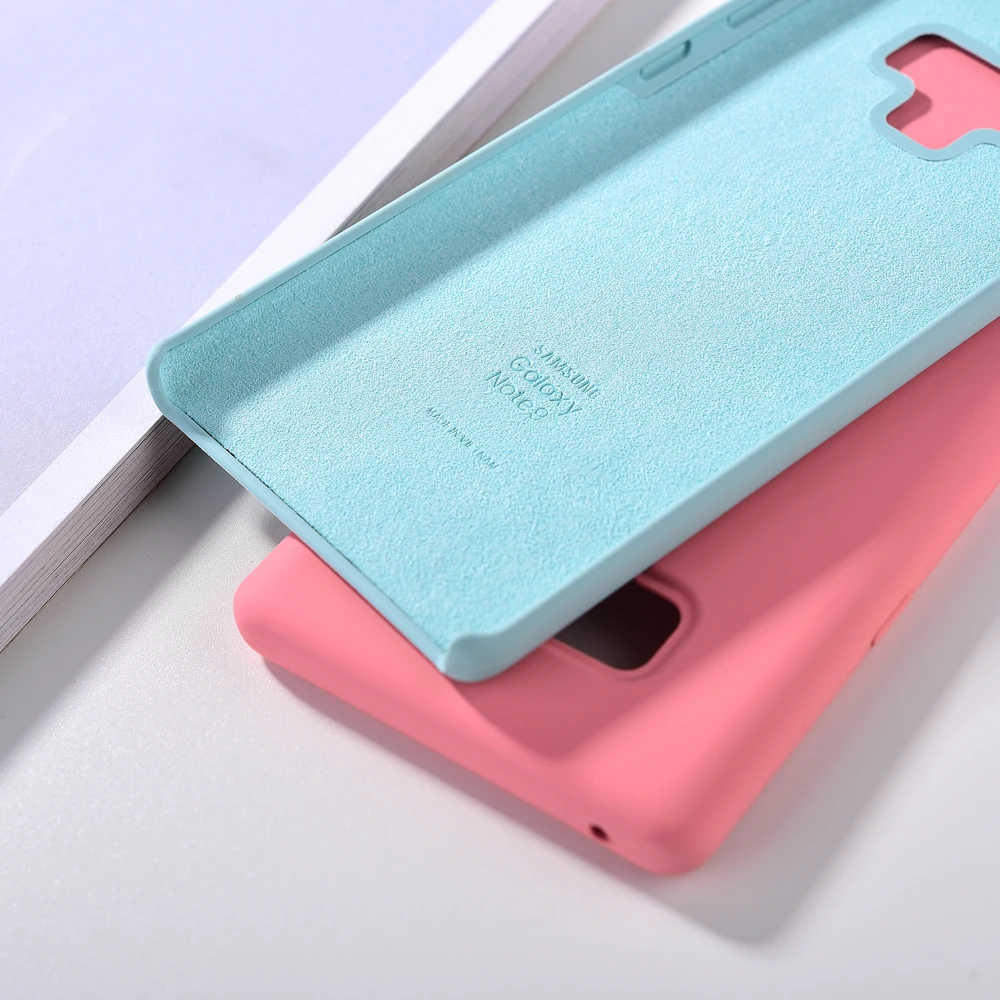 Оригинальный жидкий силиконовый чехол Note9 мягкий на ощупь шелковистая отделка