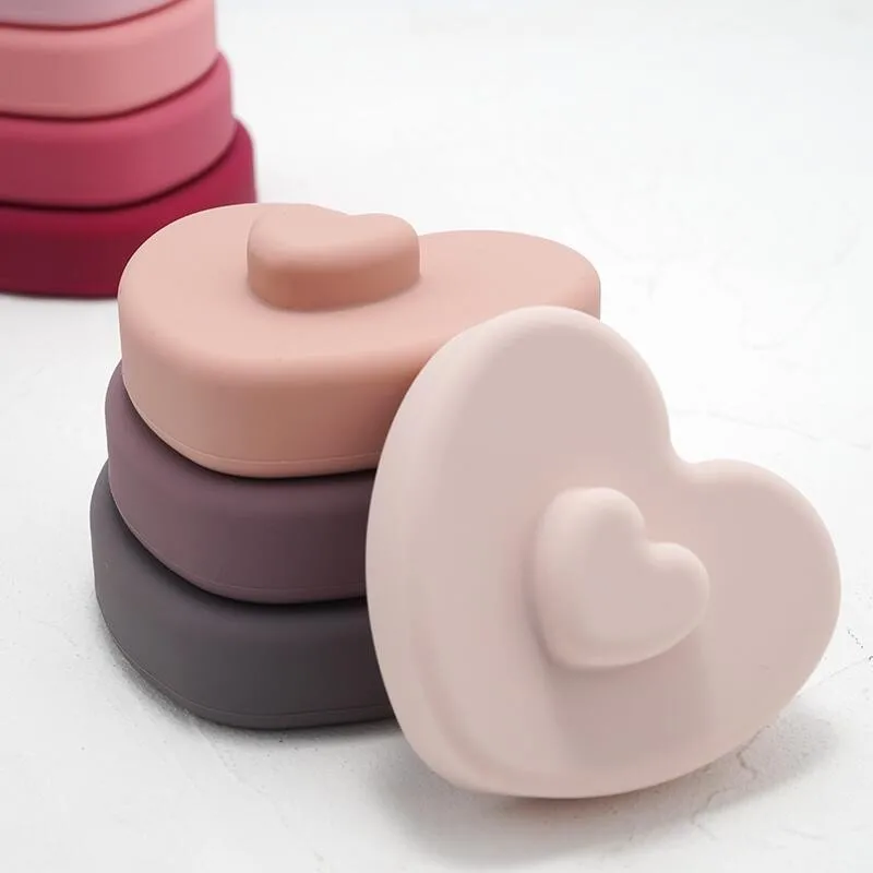 

Baby Toys Folding Tower Food Grade Silicone Teether Baby Soft Jenga Building Blocks Building Blocks 3D Stacking Kids Toy Gift