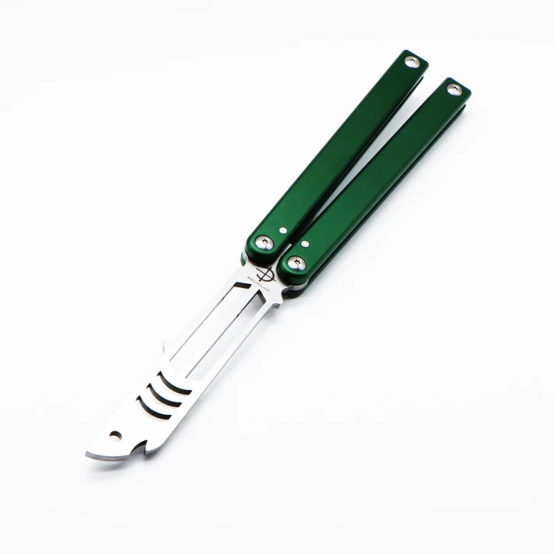 green mako Бабочка нож для тренера Triton mako 440 лезвие алюминиевая ручка jilt нож не острый охотничий нож складной карманный нож - Цвет: green mako