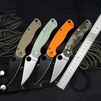 high quality 440 blade material folding knife g10 handle outdoor camping survival knifes portable self defense pocket edc tool
