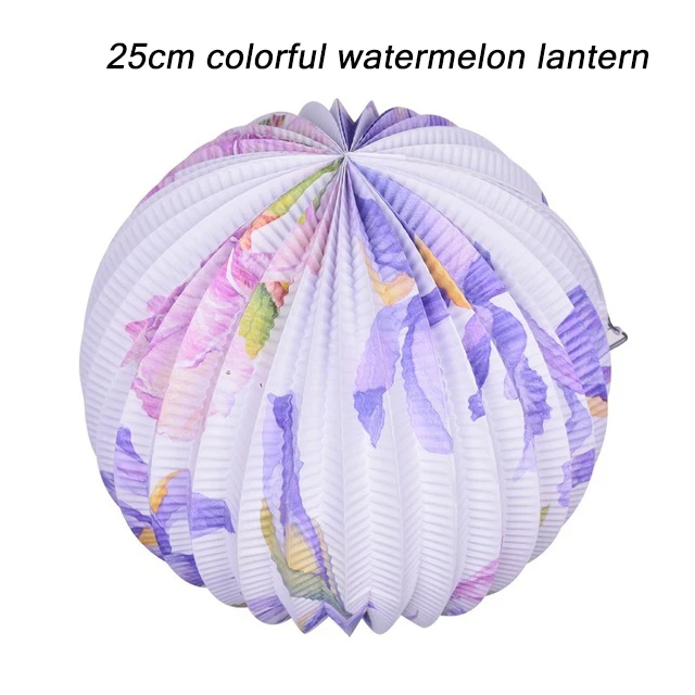 25cm colorful 19 см плиссе в гармошку бумажный фонарь s арбуз Фонарь Свадебная вечеринка День рождения Свадебные украшения украшение для домашнего события - Цвет: 25cm colorful