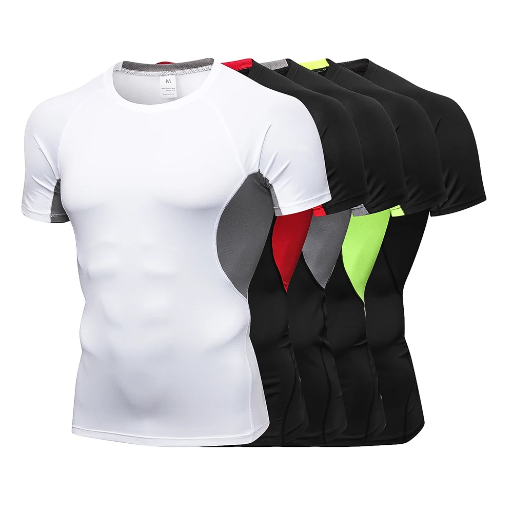

Running Shirts Men Gym Clothing Fitness Tights Sports T Shirt Bodybuilding Rashgard Male Tops Sportswear Skinny ropa deportiva