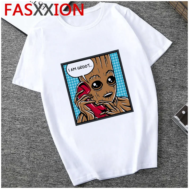 Kawaii/футболка I Am Groot Мужская Уличная футболка в стиле Харадзюку хип хоп 90 s Детская