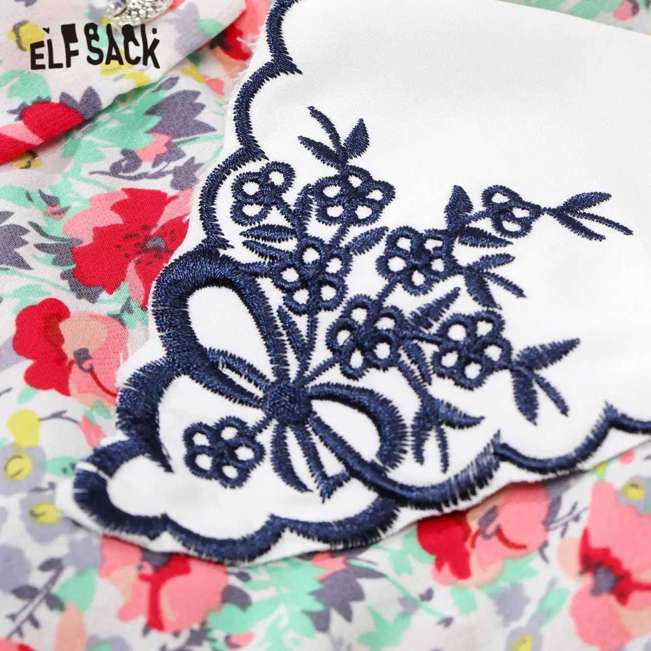 Женское шифоновое платье с цветочным принтом ELFSACK разноцветное Повседневное