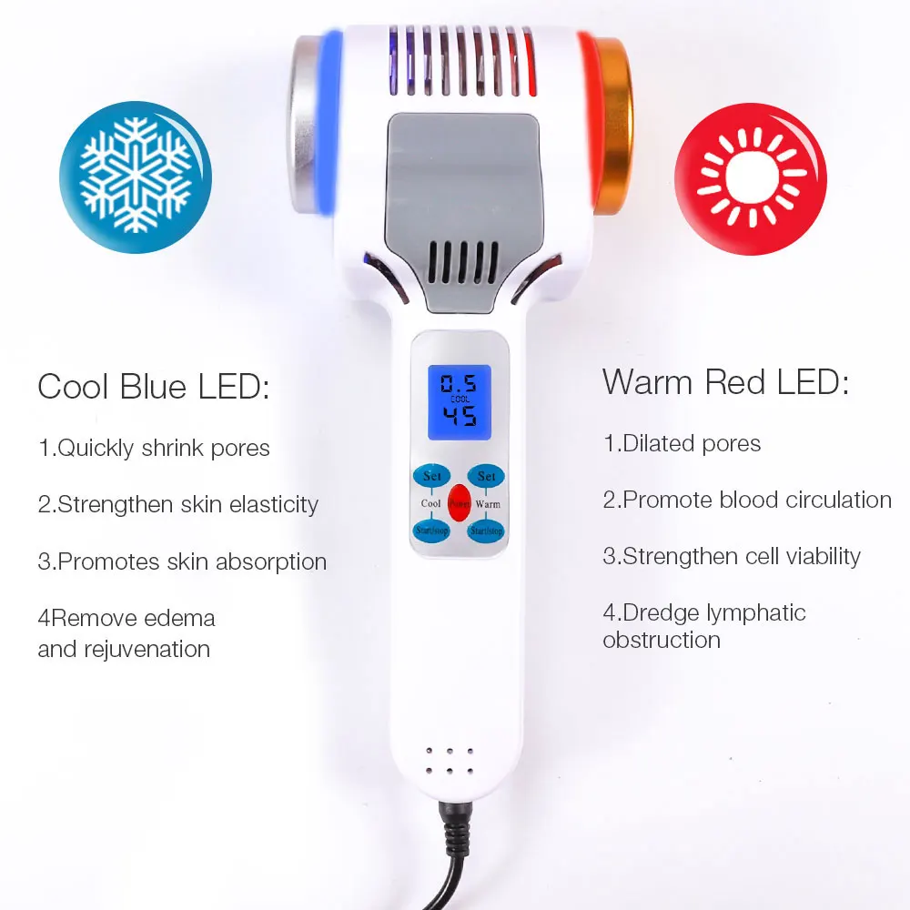 Ультразвуковой горячий холодный Молот криотерапия Синий Красный Фотон Лечение