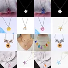 Летняя бижутерия, звезды, Купидон, ангел, цветы, цепочка, ожерелья для женщин, конфетные цвета, Радужный медведь, чокер, ожерелья, женская бижутерия, ожерелье