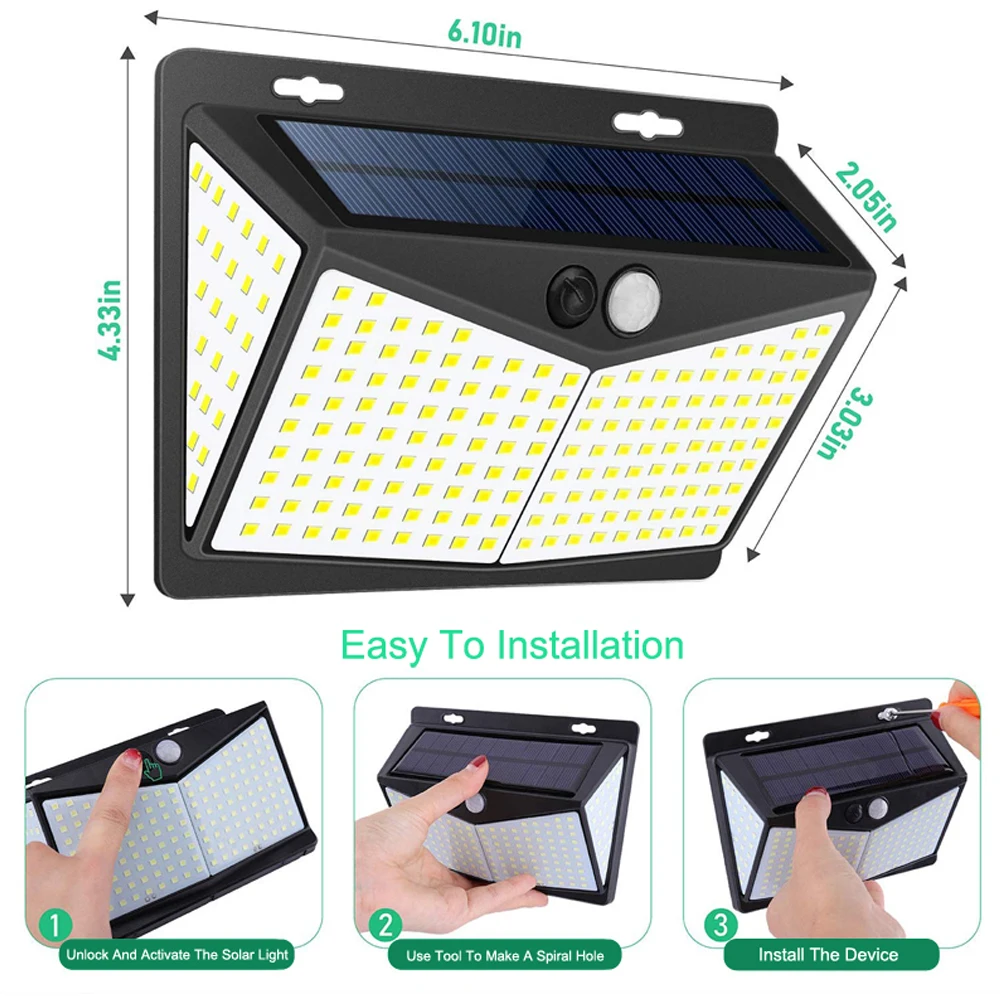 Уличный настсветильник светильник на солнечной батарее 3 режима 208
