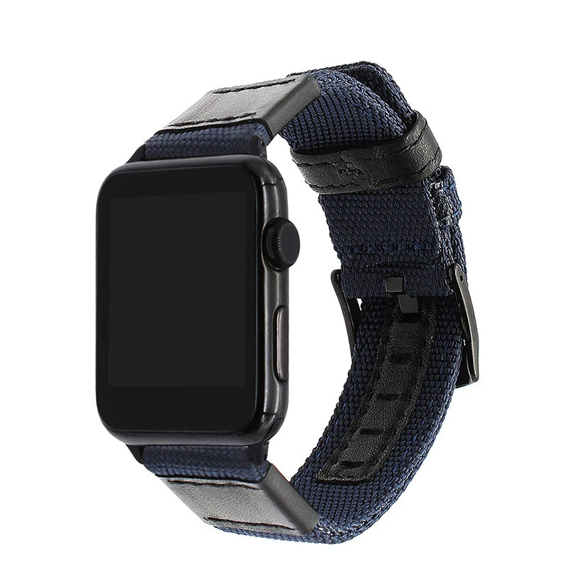 Canvas Nylon Watchband For Apple Watch Band 49mm 45mm 41mm 38mm 40mm 42mm 44mm Bracelet Strap for iWatch Series 8 7 6 5 4 Ultra
