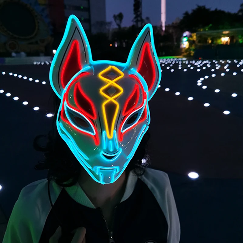 Хэллоуин косплевечерние светодиодсветильник ка маска красочная неоновая