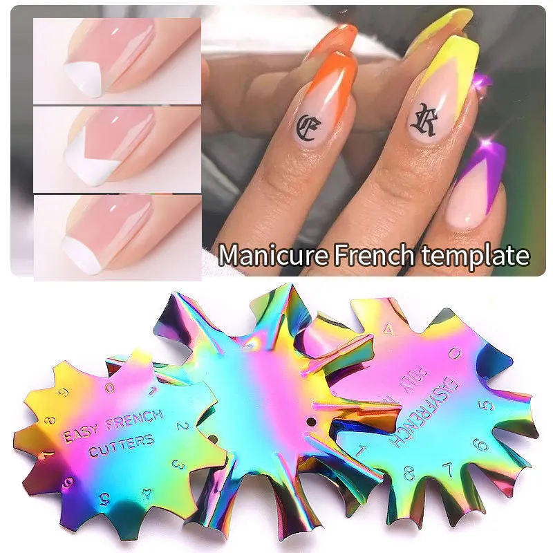 

Multicolor Stainless Steel Edge Nail Tool Cutter Nail Stencil Edge Trimmer Multi-size Nail Manicure Nail Art Styling Tool