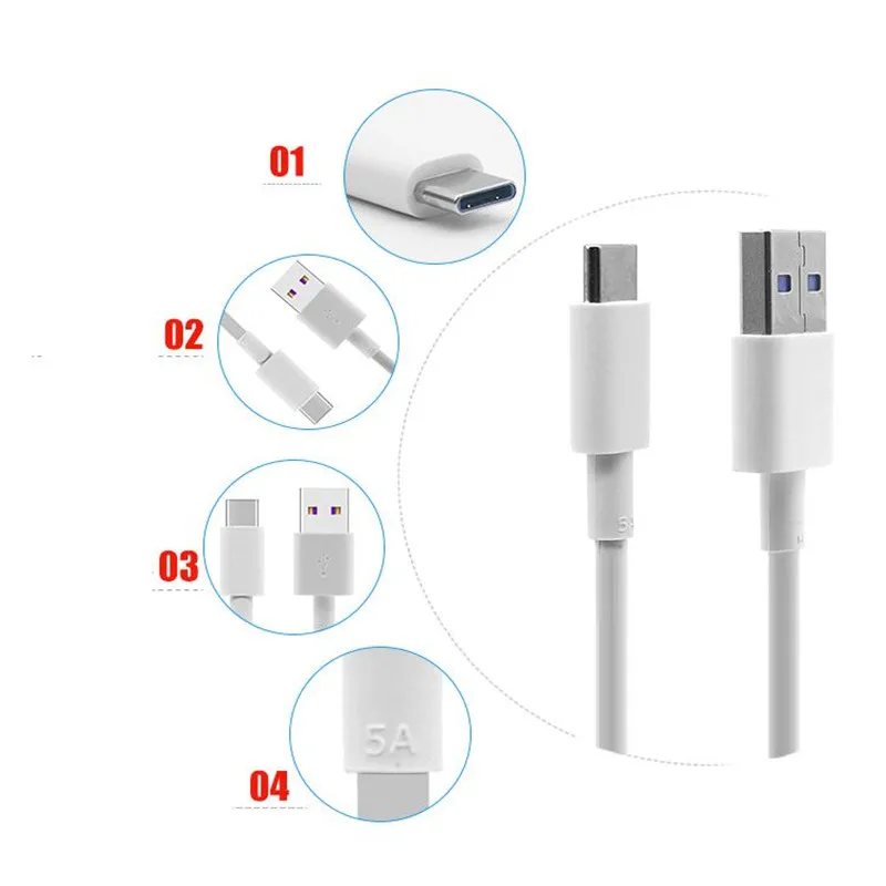 Оригинальный Huawei 5A USB Type C кабель для P30 P20 Pro Mate 30 20 RS 10 P10 Plus 3. 0 суперзарядный