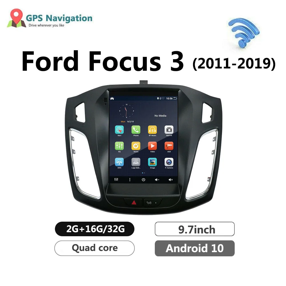 

Car radio Tesla style Car Radio Multimedia Video Player Navigation GPS Android For Ford Focus 3 Mk 3 2011-2019