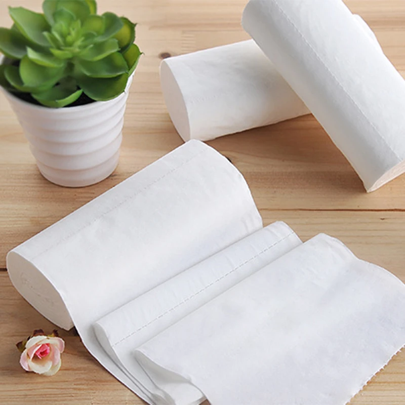 

2019 12pcs Coreless Toilet Paper Roll Household 4-layer Thickened Soft Safe Wood Pulp Toilet Roll