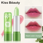 Губная помада Kiss Beauty с алоэ, Обесцвечивающий бальзам для губ, увлажняющая, водостойкая, меняющая температуру, стойкая губная помада TSLM1