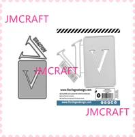 jmcraft 2021 cards with english letter v 19 metal cutting dies diy scrapbook handmade paper craft metal steel template dies