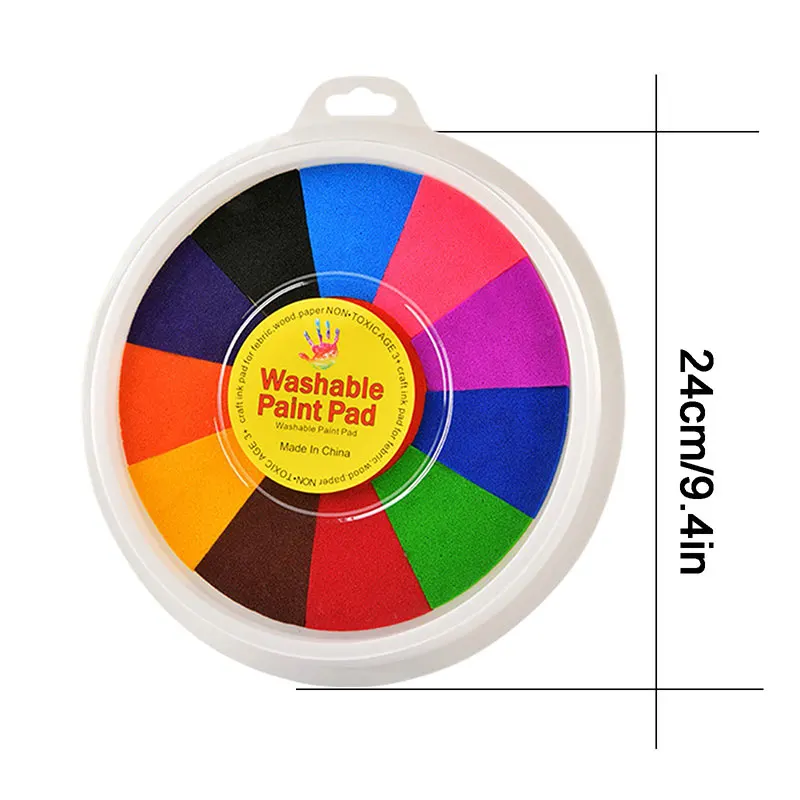 

New Funny 6/12 Colors Pad Stamp DIY Finger Painting Craft Cardmaking Large Round For Kid Education Drawing Toys ChildrenGifts