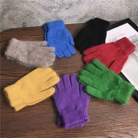 new cute rabbit knitting gloves female winter mittens factory outlet fur gloves womens winter gloves women girls mittens 2021