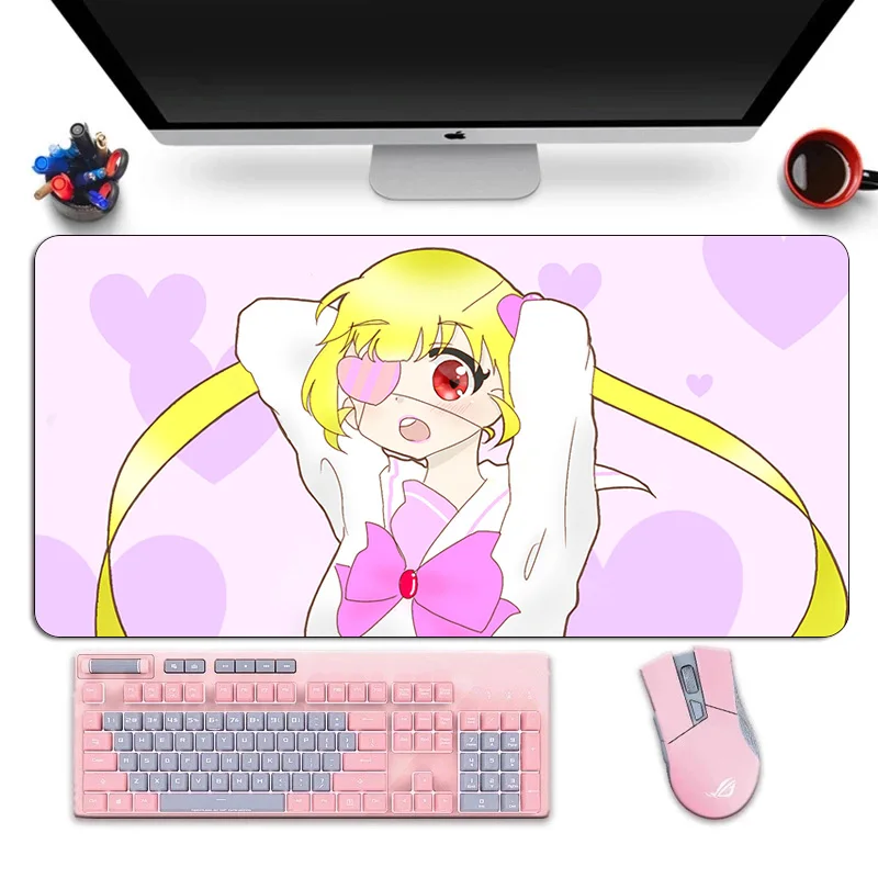 

Большой розовый коврик для мыши, милый игровой коврик для мыши с HD-принтом XL в стиле аниме, резиновый коврик для мыши Otaku с фиксируемой кромко...