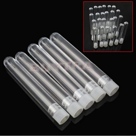 

10 Pcs 12x100mm Clear Plastic Test Tubes With White Caps Stoppers Test Tubes Lab Test Tubes DIY Handmade Beading Beads Storage