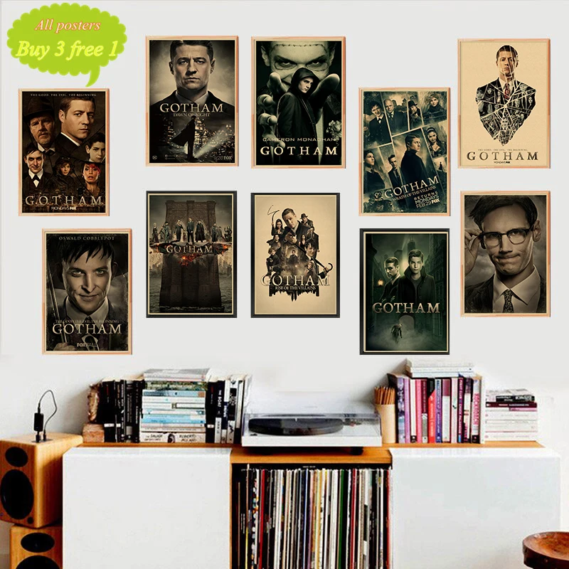 Постеры из крафт бумаги для телевизора картина настенное искусство комнаты