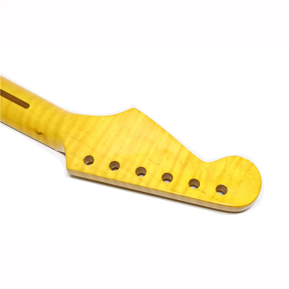 

Guitar Neck 21 Fret Yellow Gloss Maple Maple Fingerboard with Dot for ST FD Electric Guitar Replacement EGT11