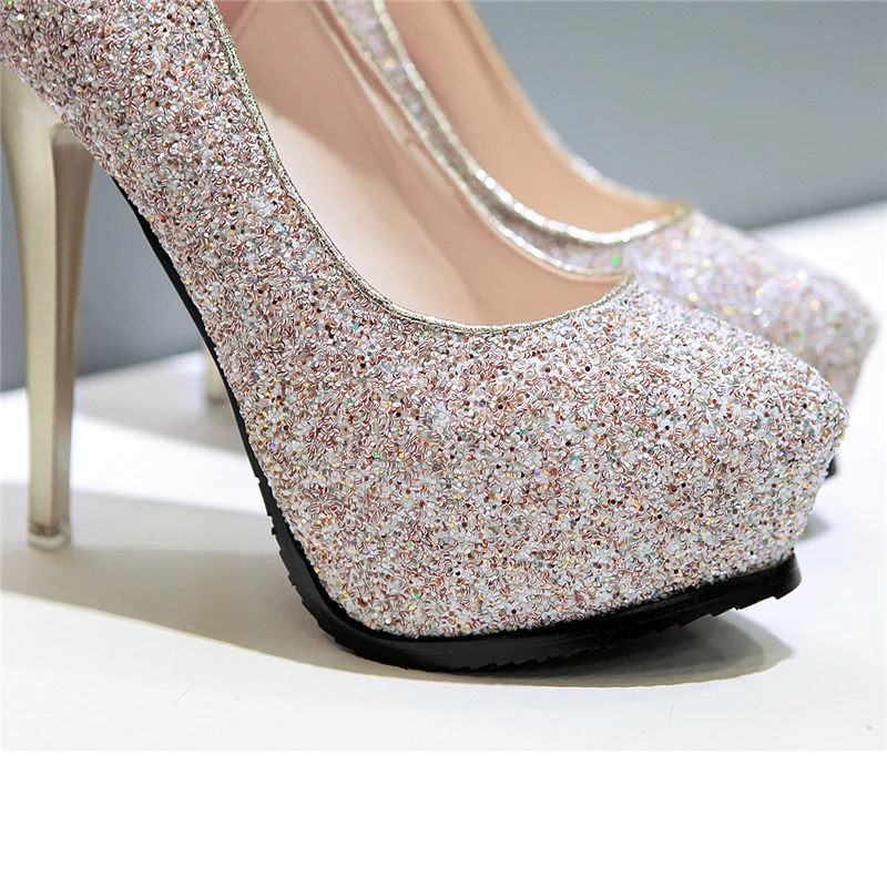 2019 женская обувь 12 см блестящие туфли на высоком каблуке с пайетками ботинки