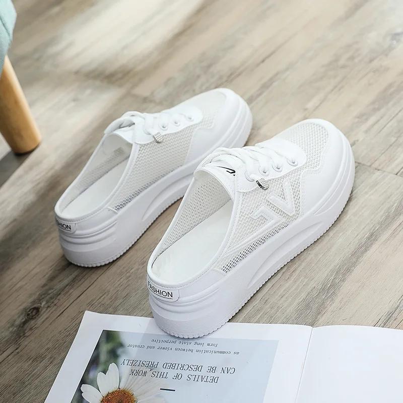 

Internally increased thick-soled white shoes women's summer 2021 new wild breathable mesh thin platform casual women's shoes