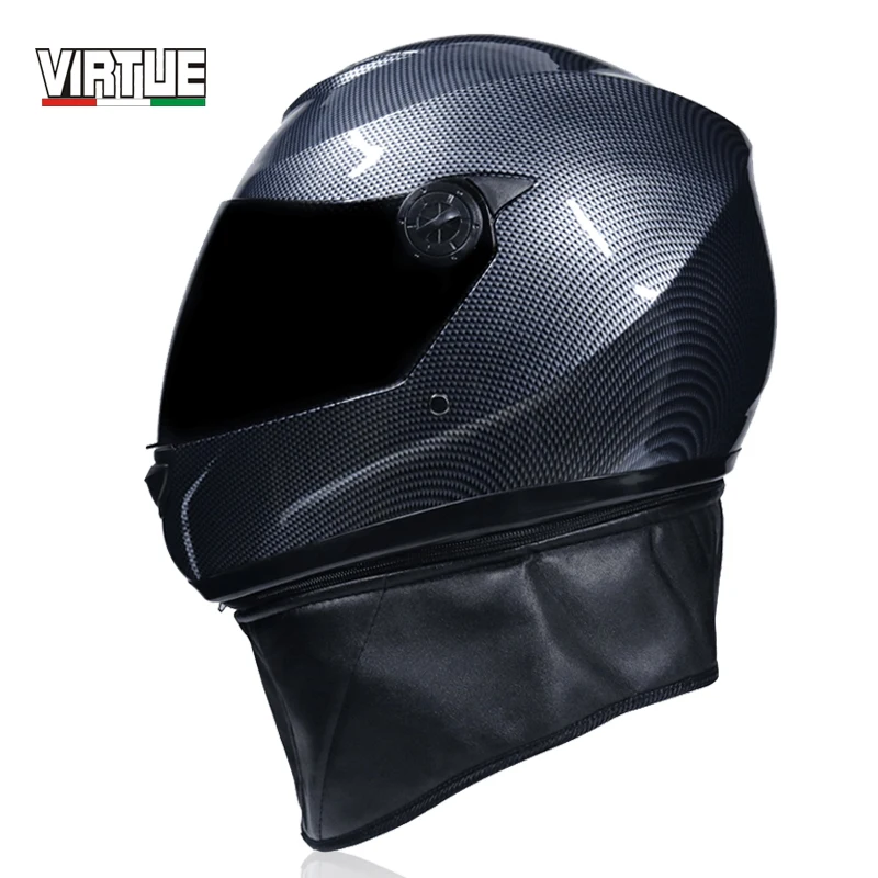 Защитный шлем на все лицо ветрозащитный и теплый мотоциклетный для мотокросса