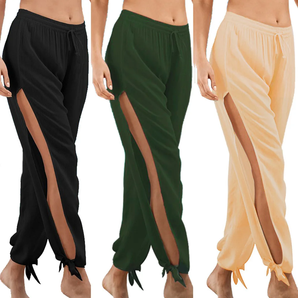 

Merry Pretty Fashion summer high slit haren pants sweatpants women solid hippie harem wide leg pants trousers S-3XL plus size