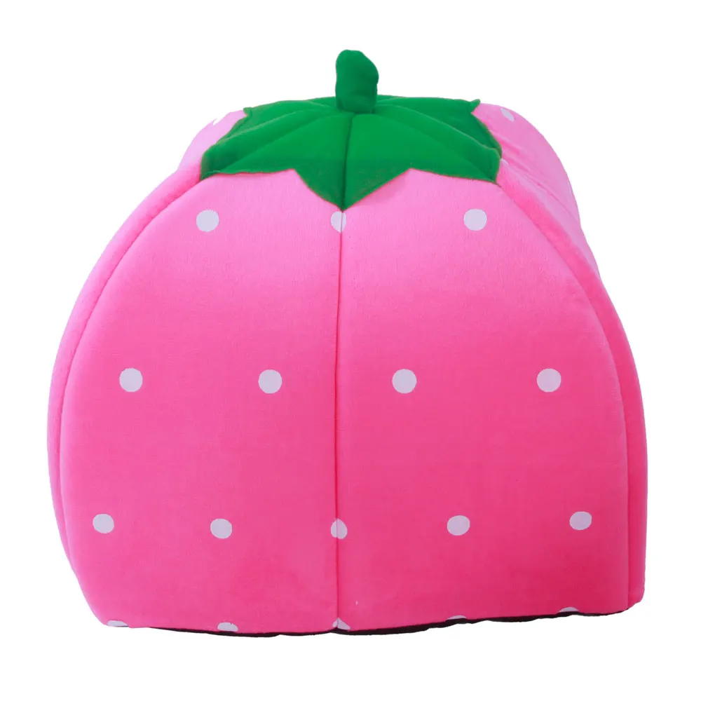 

Soft Cotton Cute Strawberry Style Multi-purpose Pets Dog Cat House Nest Yurt Size L Pink