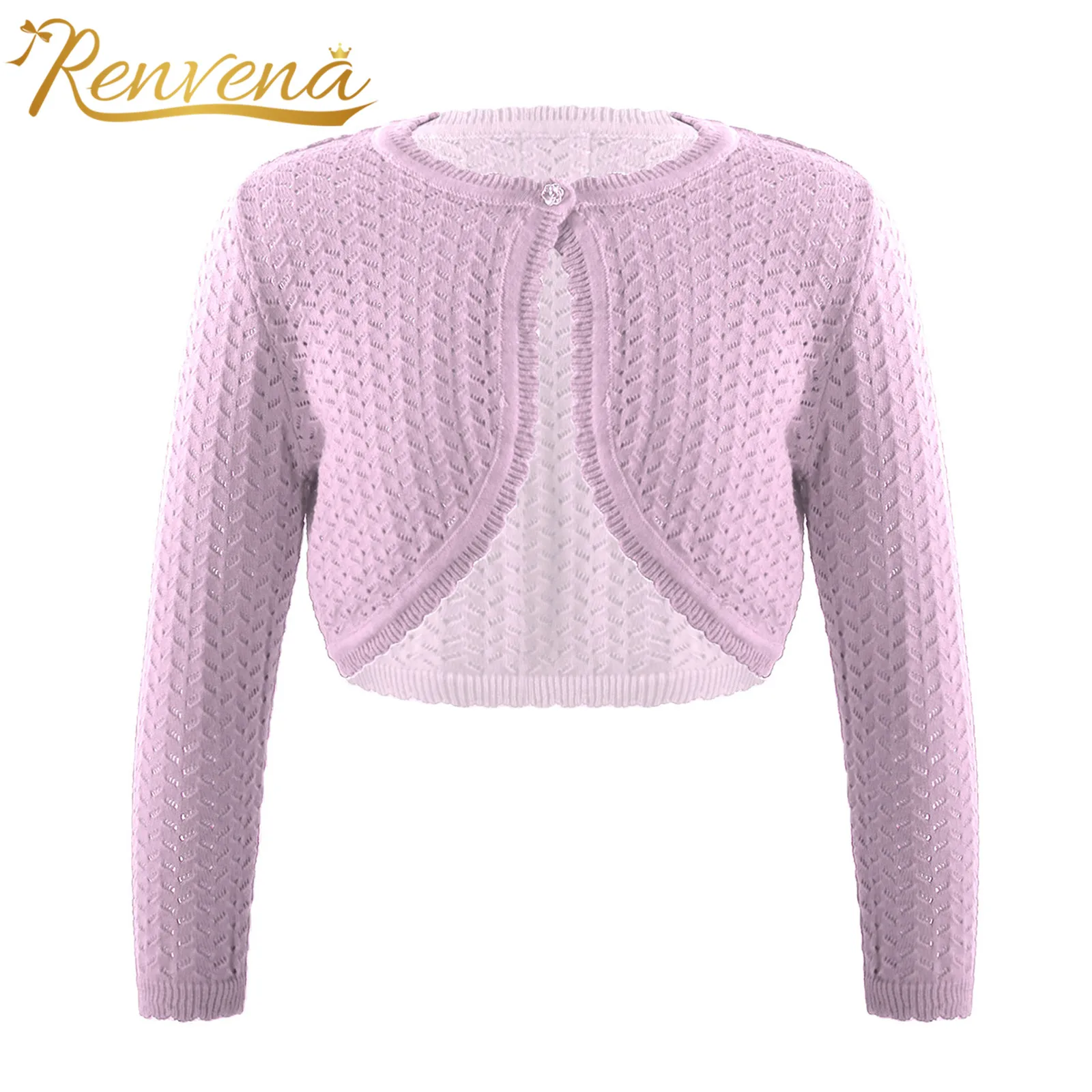 

Flower Girls Jacket Kids Girls Solid Hollow Knitted Bolero Long Sleeve Cardigan Tops Shrug Bolero Wedding Princess Outwear Shawl