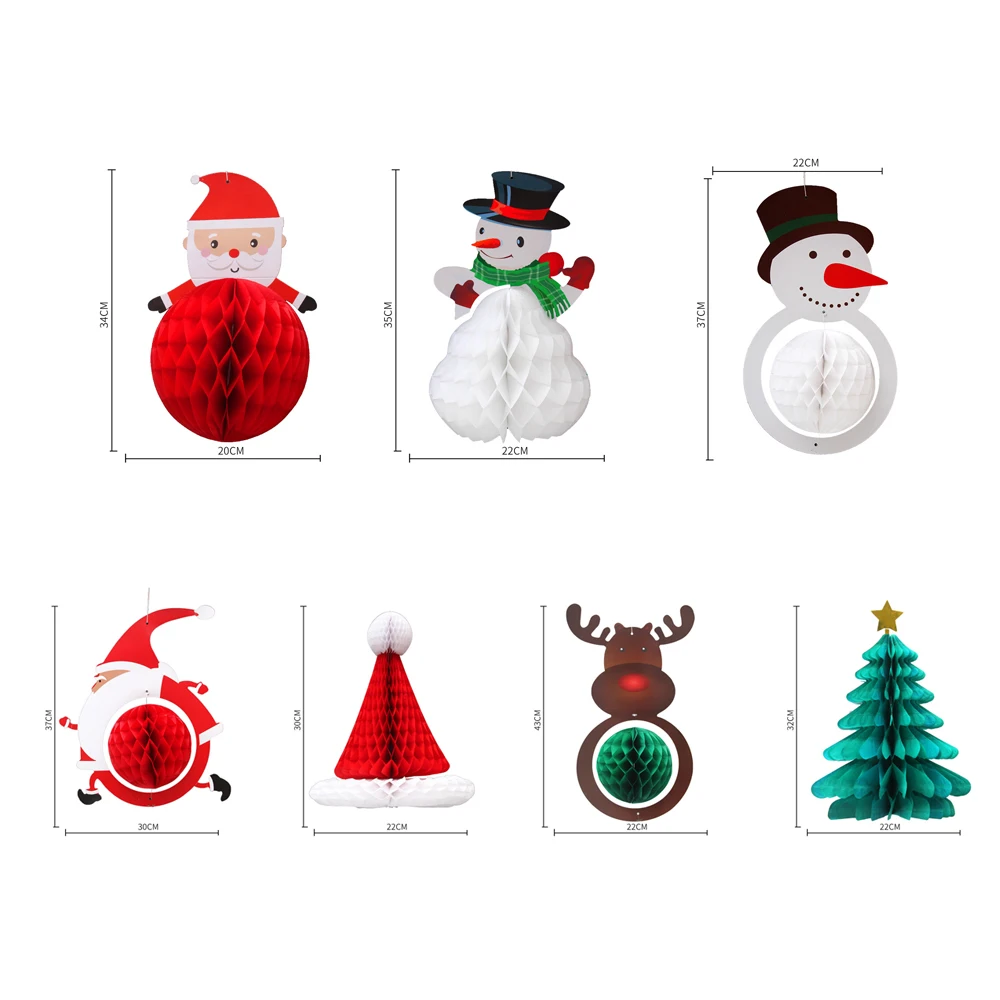 Рождественская елка украшение бумажный подвесной фонарь гирлянда сотовый шар