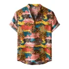 Рубашка мужская с цветочным принтом, повседневная с коротким рукавом, В гавайском стиле, топ в стиле Харадзюку, большие размеры, на лето, 2021