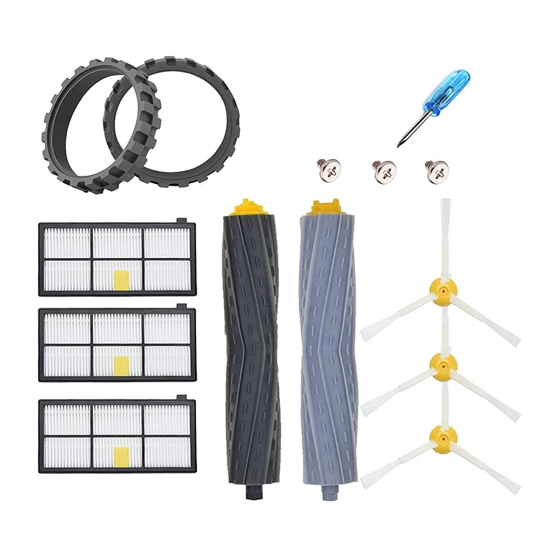 

14Pcs Replacement Parts Accessories Compatible For Irobot Roomba Anti-Skip Rubber Wheel Tires Side Main Brush Filter