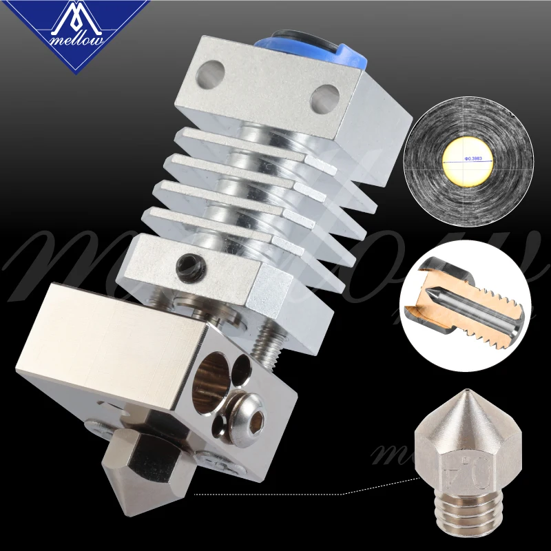 Cheap まろやかなすべて金属Cr10 hotendメッキ銅Mk8ノズル   加熱ブロック3Dプリンタj ヘッドhotendのためのアップグレードエンダー3マイクロスイス