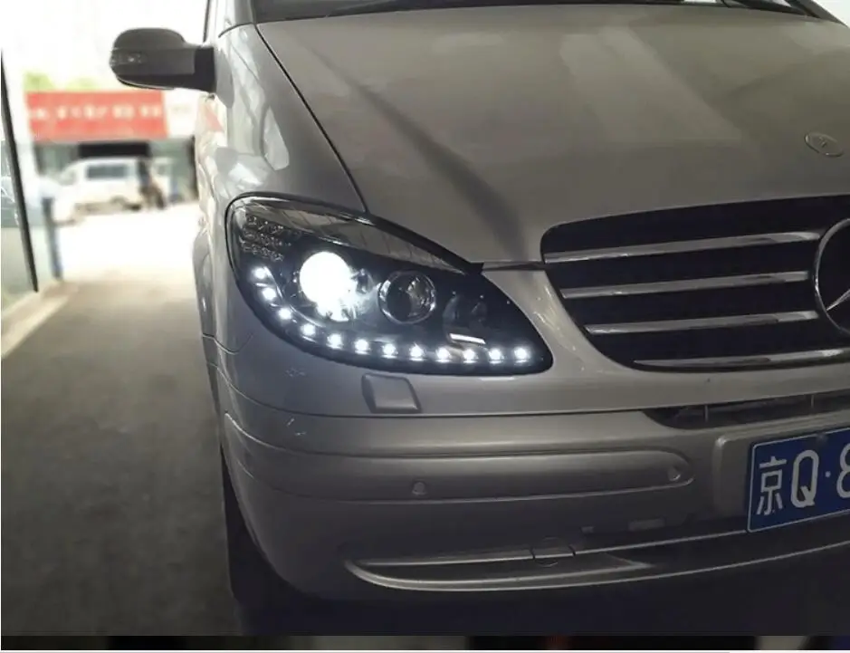 1 компл. 2006~ 2010y автомобильный bupmer Головной фонарь forMercedes-Benz Viano головной светильник автомобильные аксессуары светодиодный DRL HID ксеноновый противотуманный передний светильник Viano