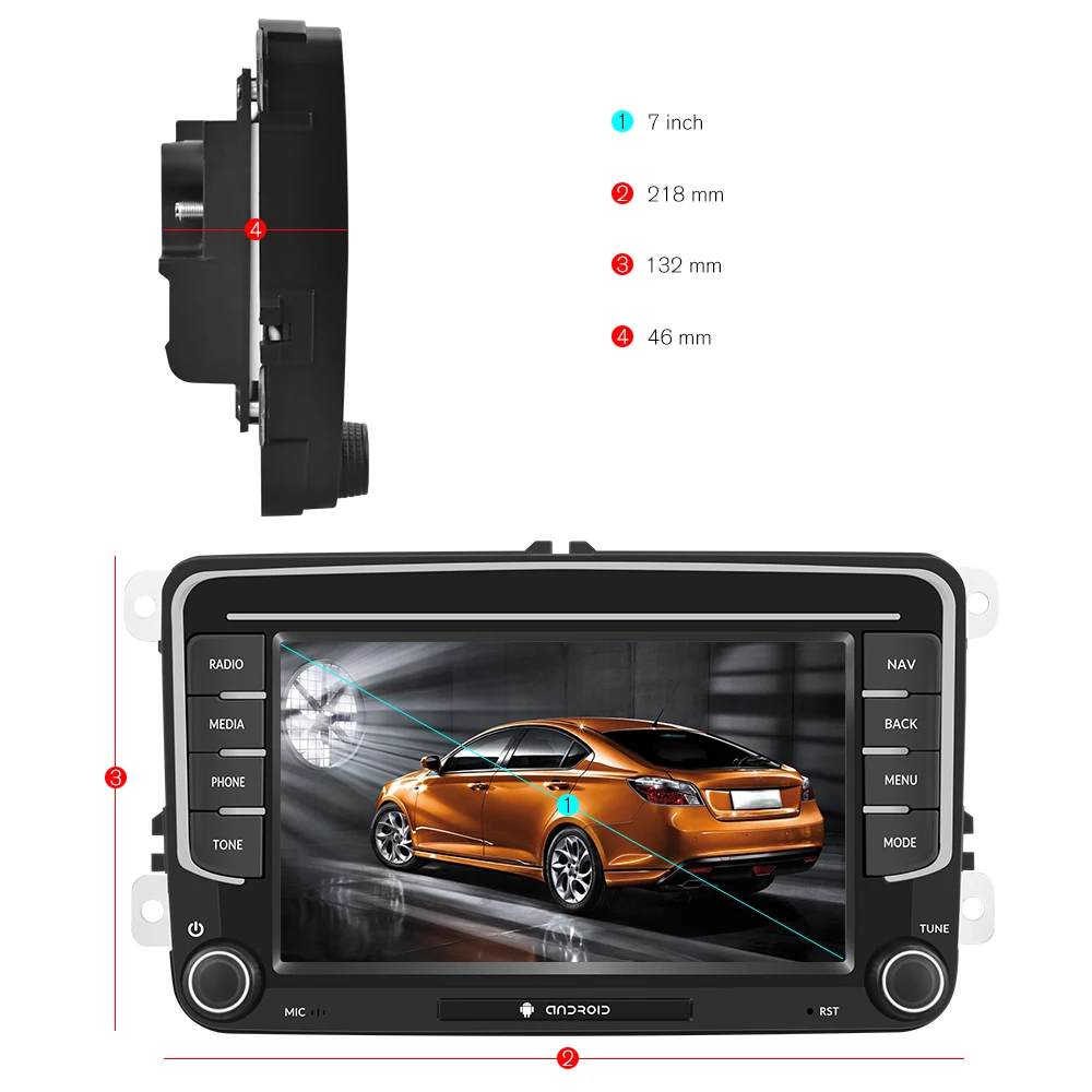 Автомагнитола AMPrime Android 9 0 7 дюймовый сенсорный экран GPS Bluetooth USB плеер для VW Passat Golf