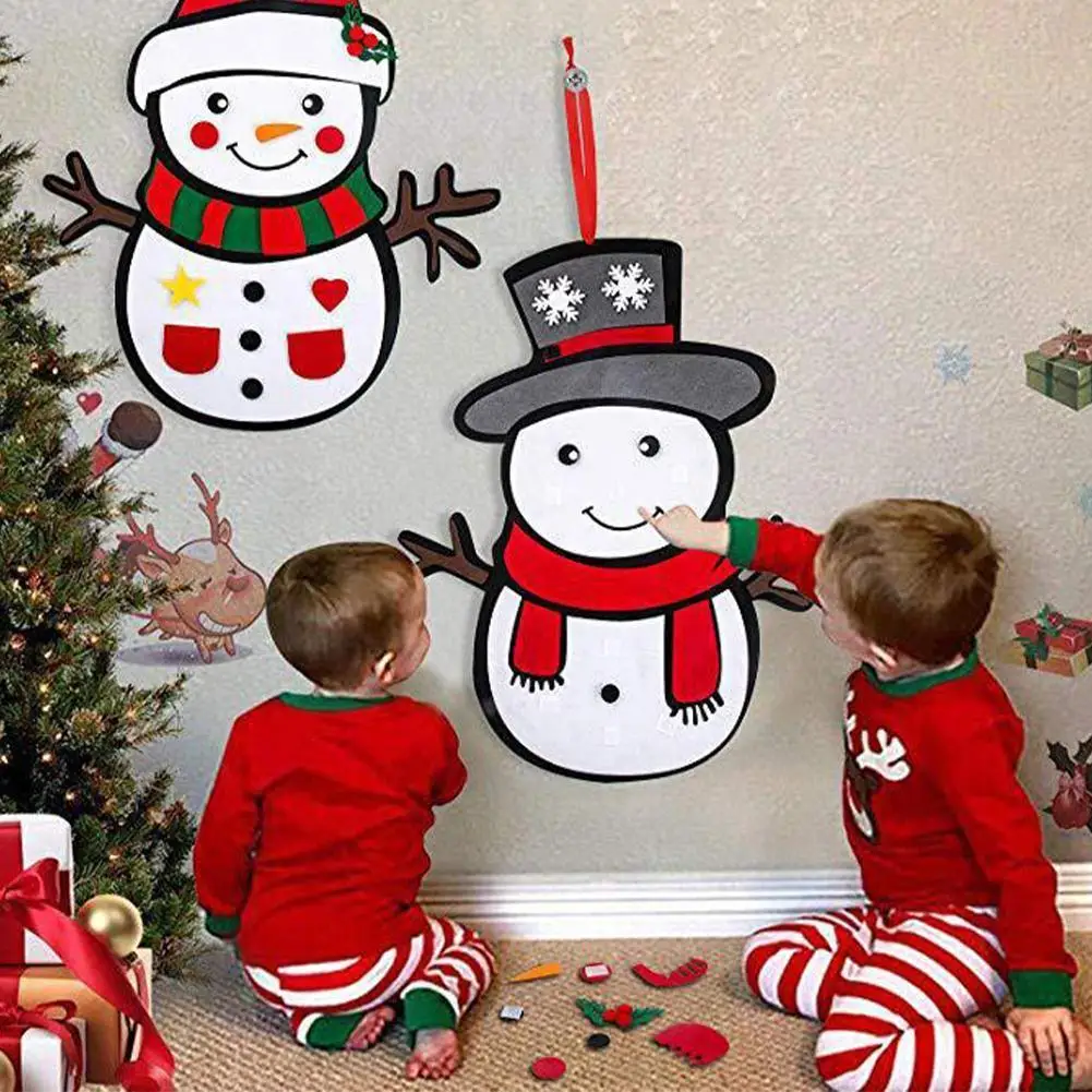 

Kids DIY Felt Christmas Snowman Merry Christmas Decorations For Home 2021 Christmas Ornaments Noel Navidad Xmas Gifts New Year